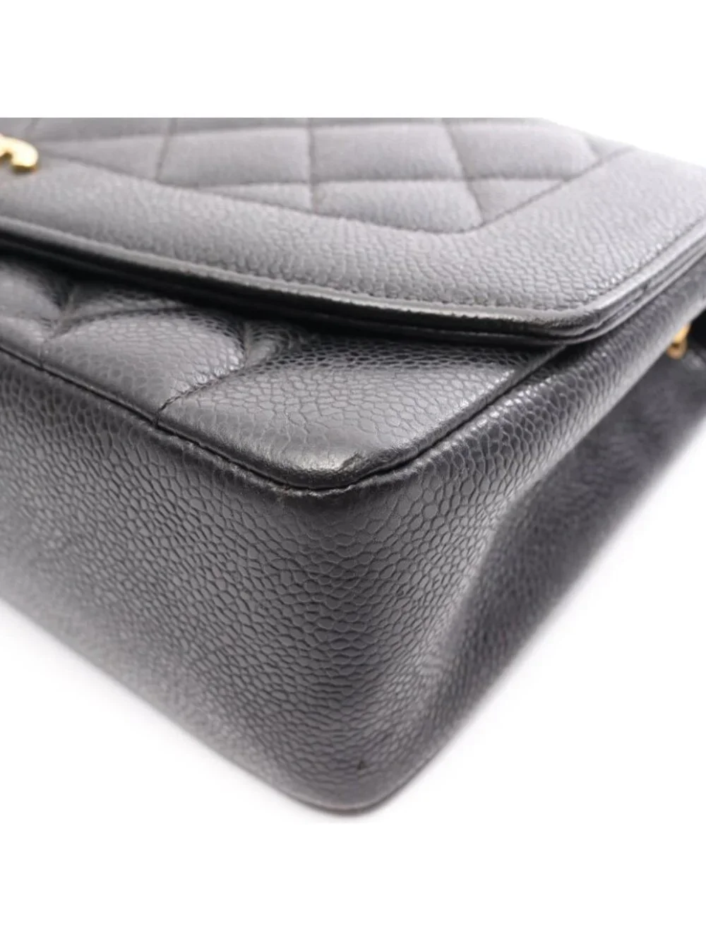 Chanel Shoulder Bag Quilted Diana Flap Black Caviar Leather Chain